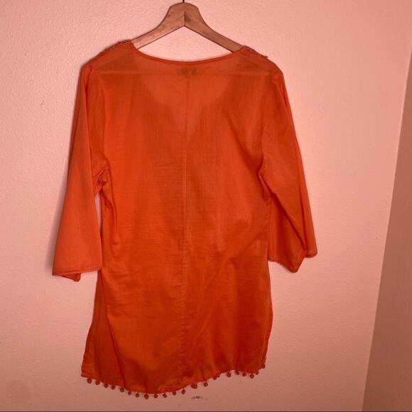 Jemma Orange Lace Overlay Tunic Large - Picture 6 of 11